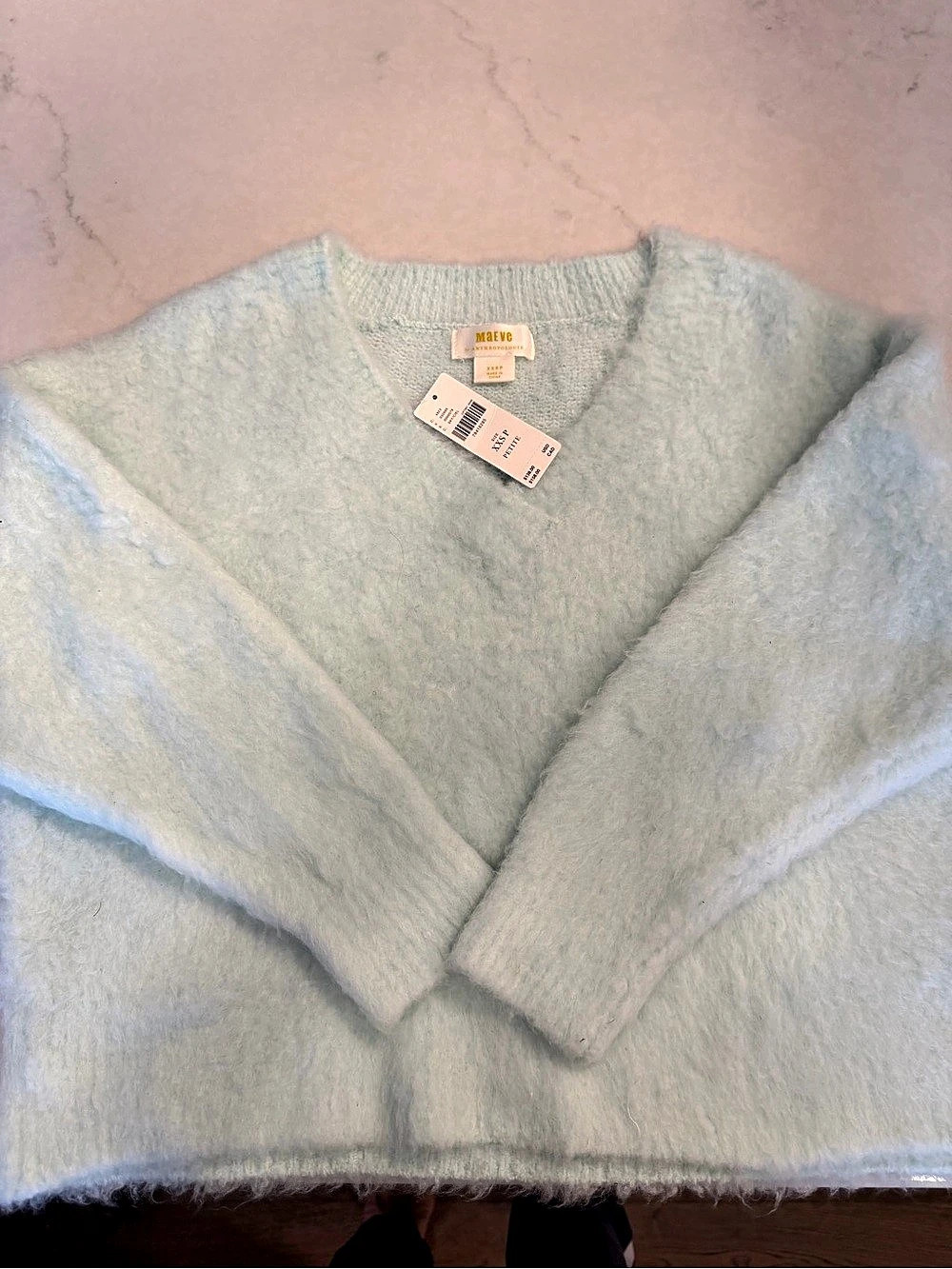 Maeve by Anthropologie Fuzzy Sweater in Blue XXSP NWT
